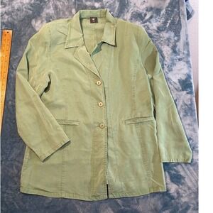Pola Sage Green Lightweight Blazer Jacket Three Button Notched Lapel Size UK 16